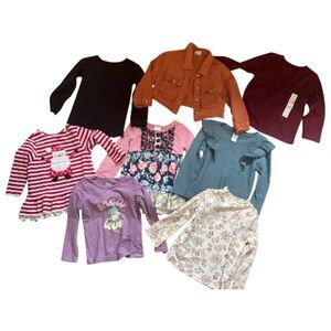 8 Piece Bundle of Girl's 3T Long Sleeve Tops & Cropped Jacket